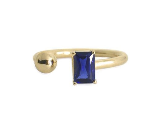 Anillo zafiro azul