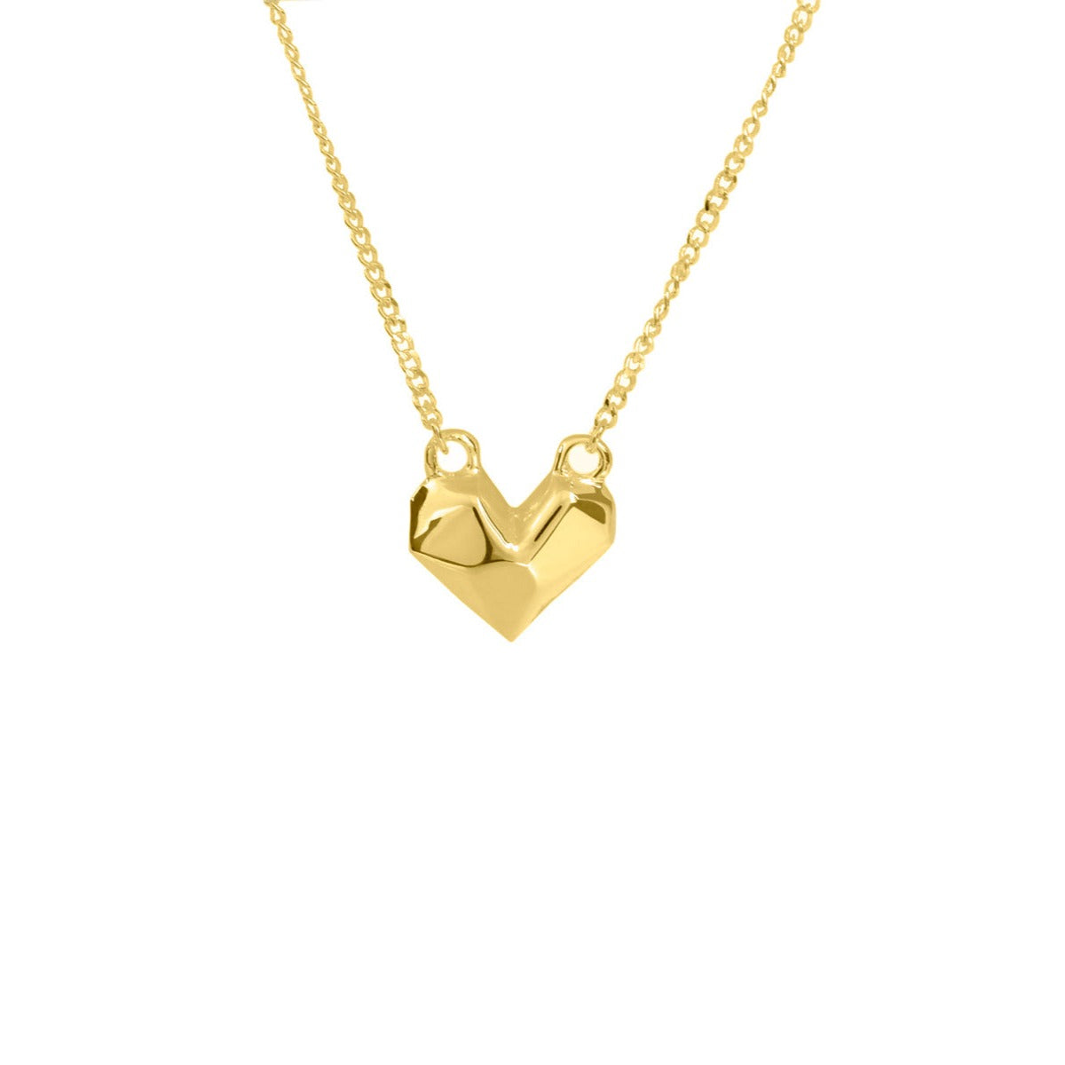 Collar Corazón  de Plata .925 en chapa de Oro 