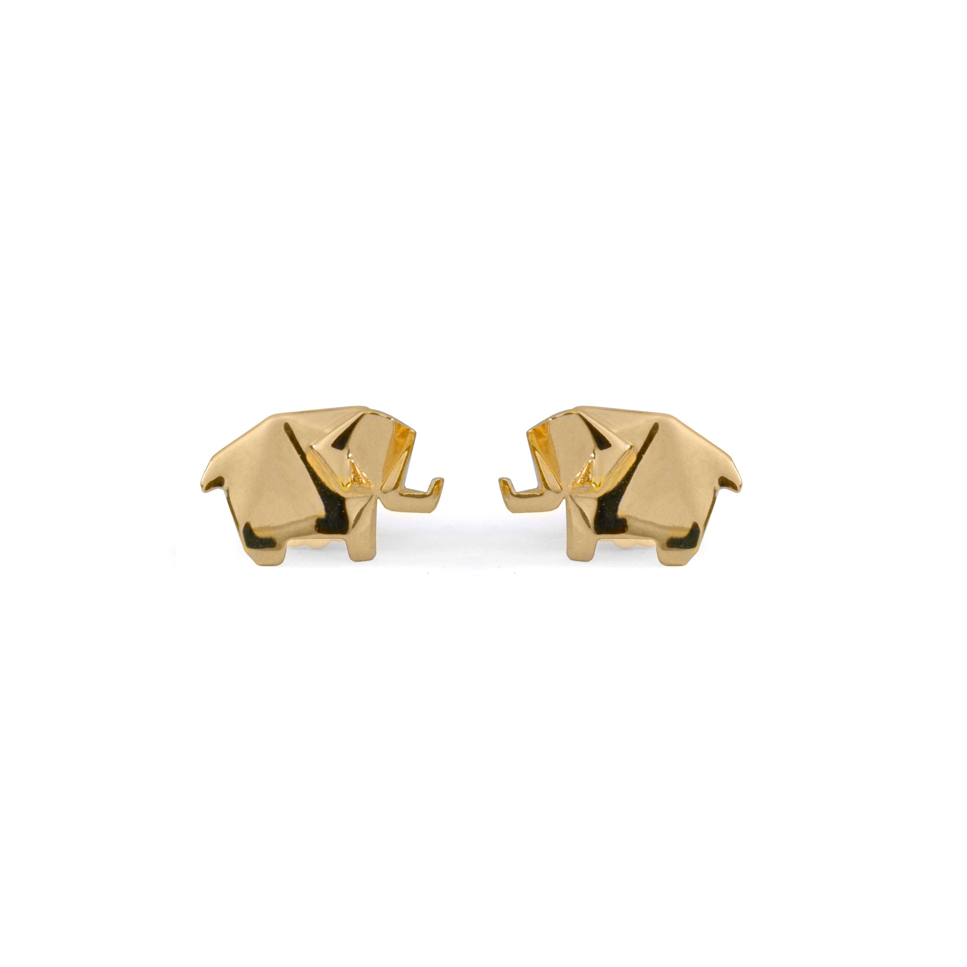 Aretes elefante origami dorado