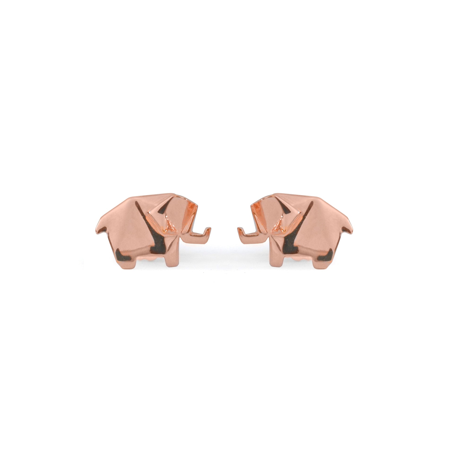 Aretes elefante origami rosa