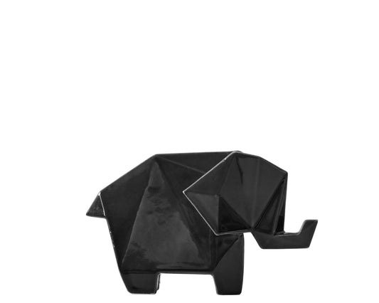 ELEFANTE MINI DE CERAMICA COLOR NEGRO BRILLANTE. ES PERFECTO PARA DECORAR ESPACIOS!!