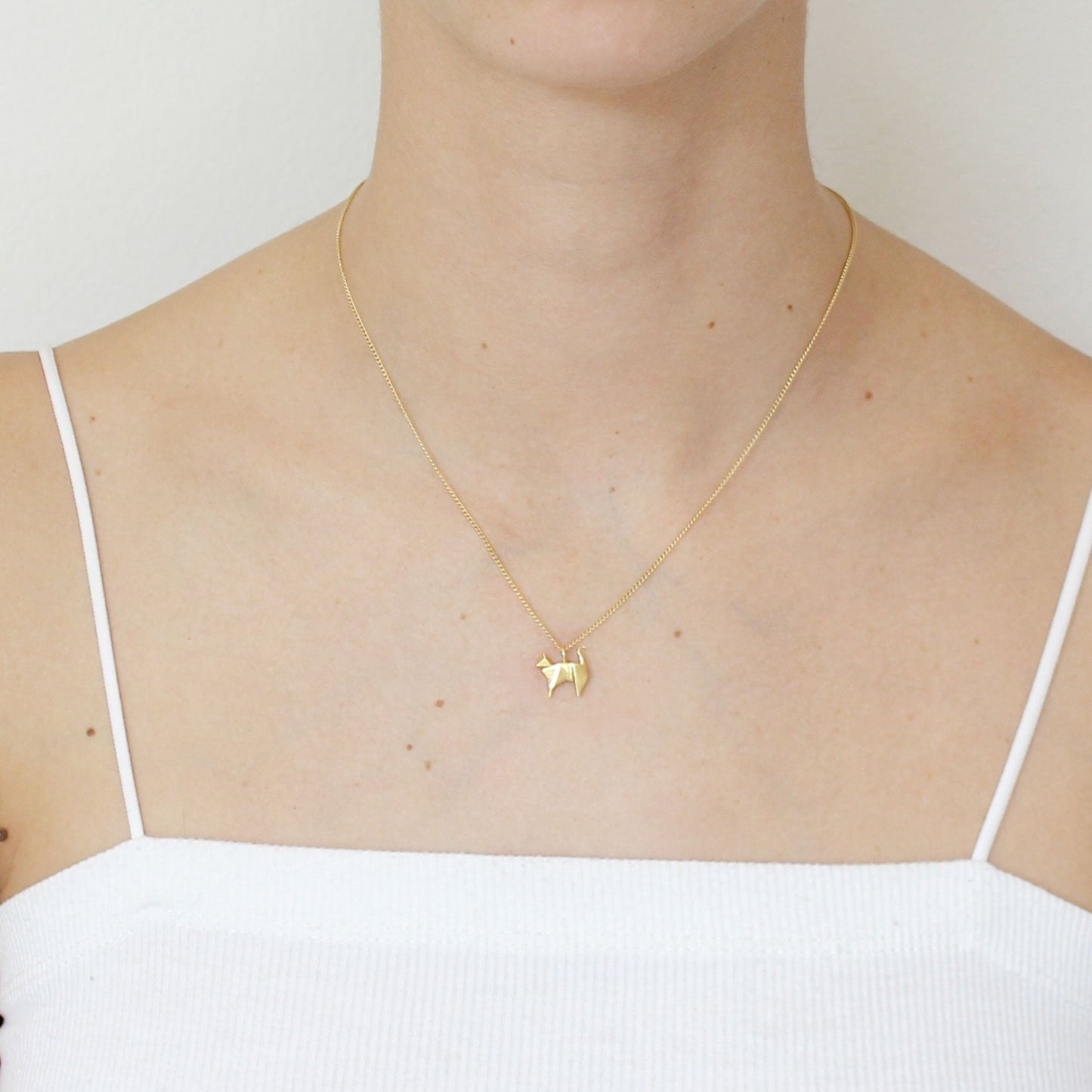 collar gato dorado en uso
