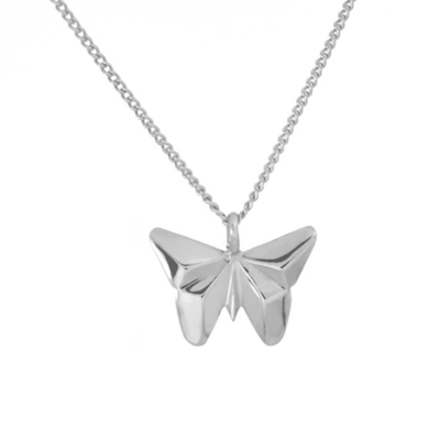 collar mariposa plata