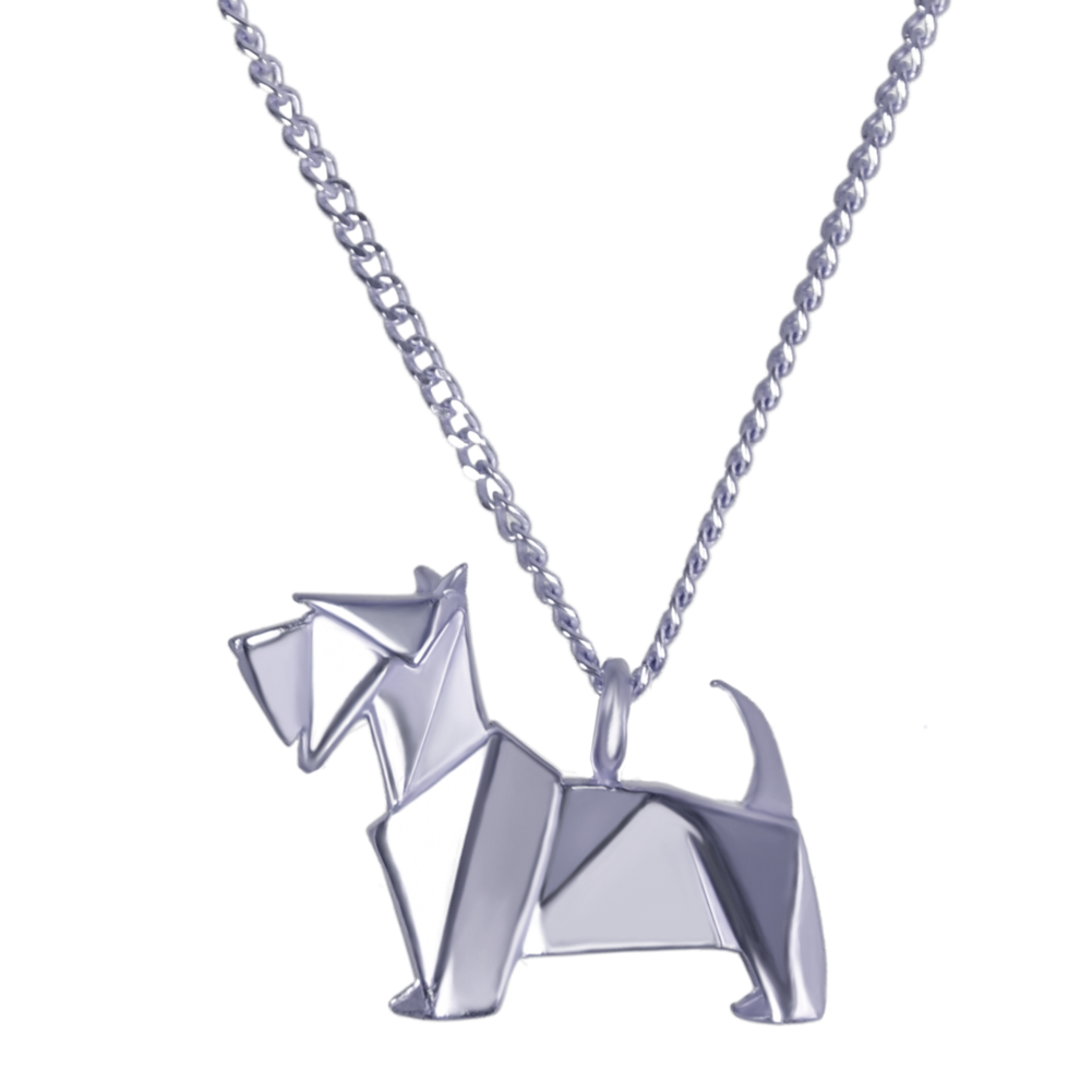 collar schnauzer oro blanco 14K